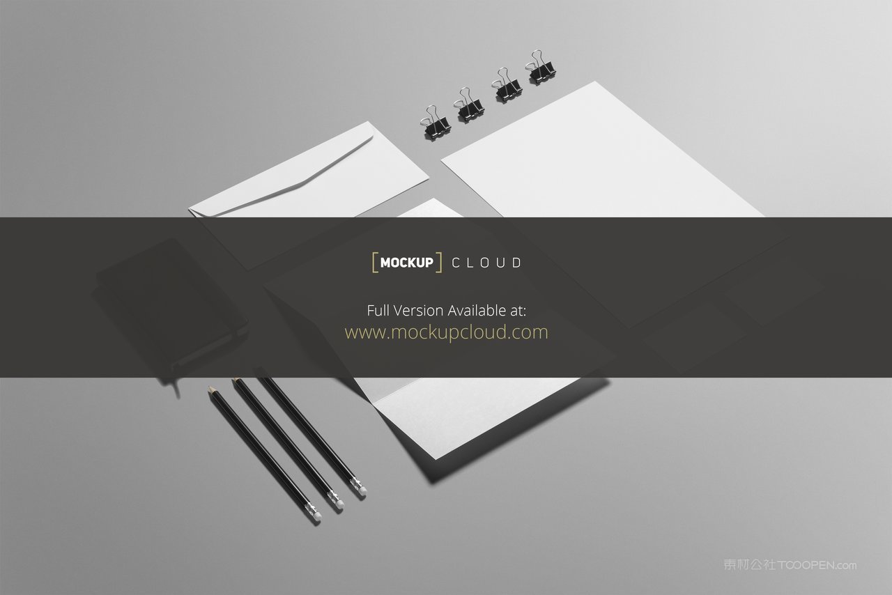 简洁信封信纸商务场景样机