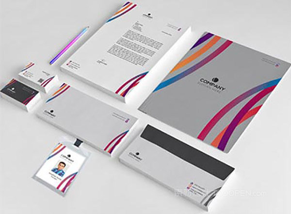 多彩线条企业视觉元素