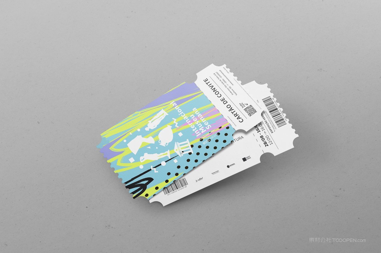 电影票音乐节入场券优惠券门票贴图样机 (8)