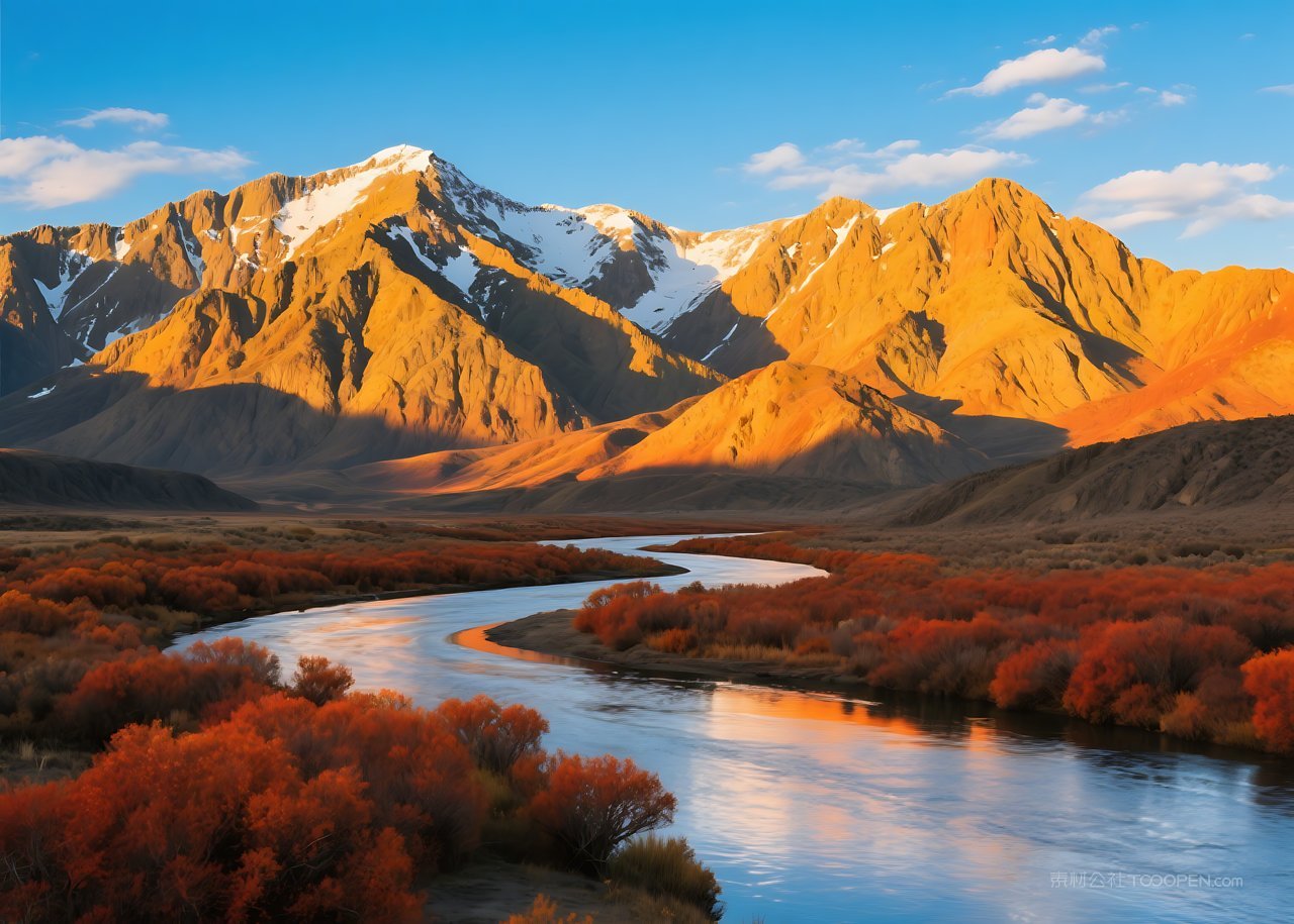 山峰景色山水群山自然湖泊河流风景唯美