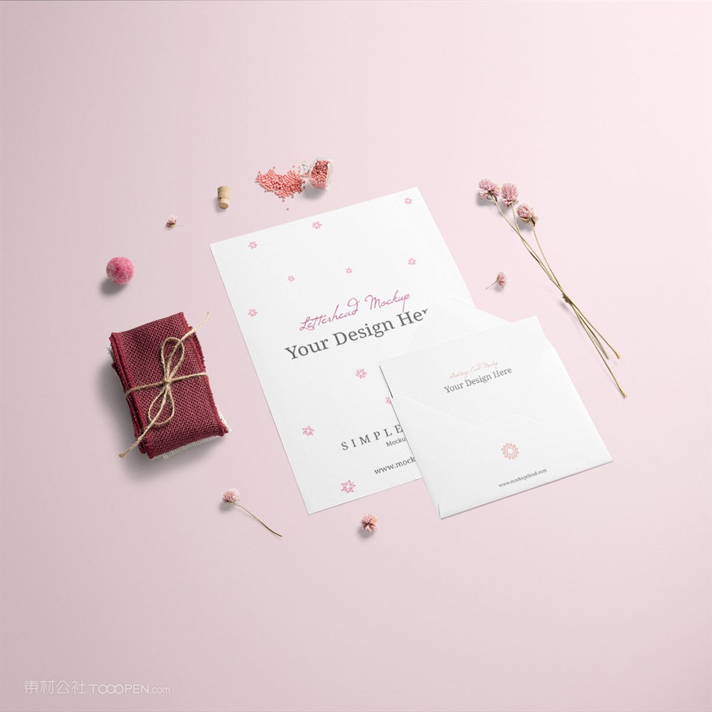 小清新文艺时尚海报信封桌面摆件样机