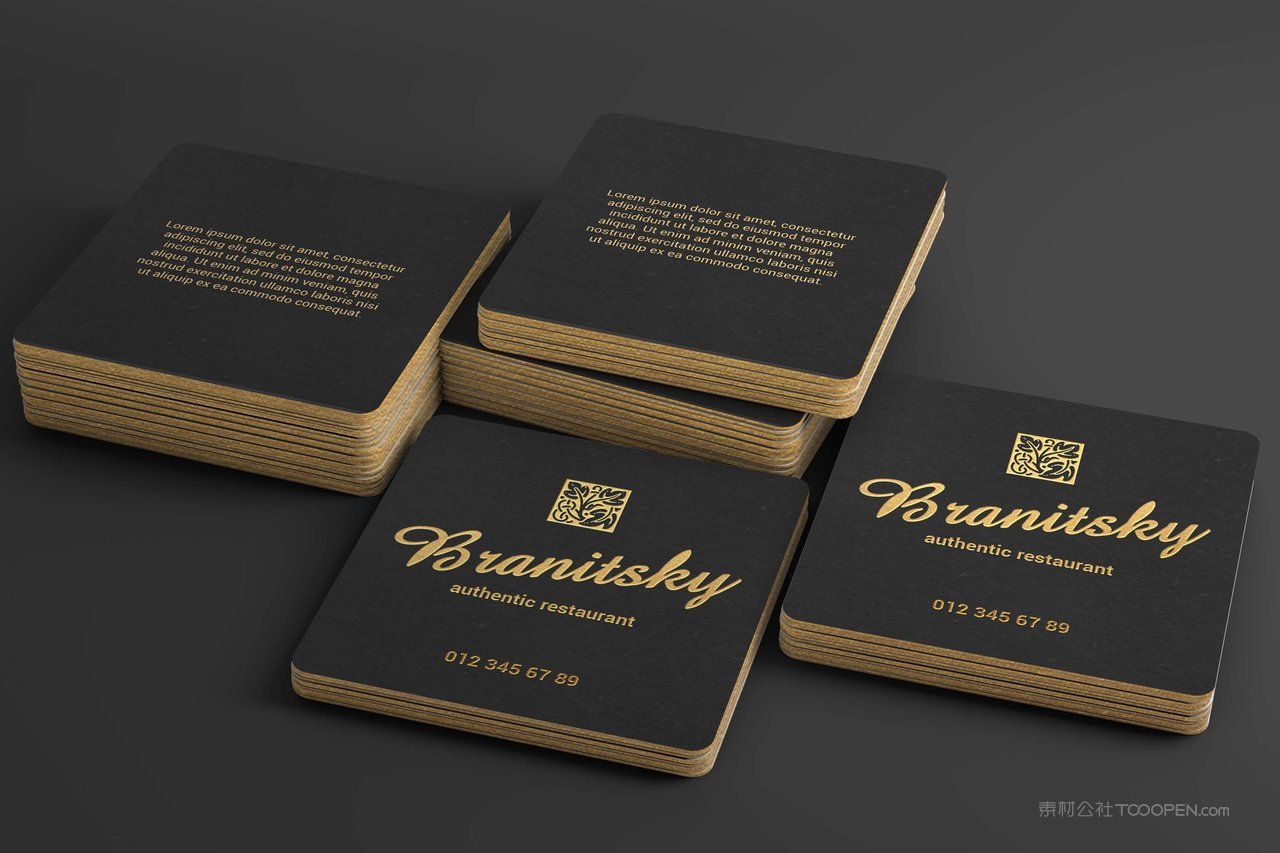 圆角方形名片样机