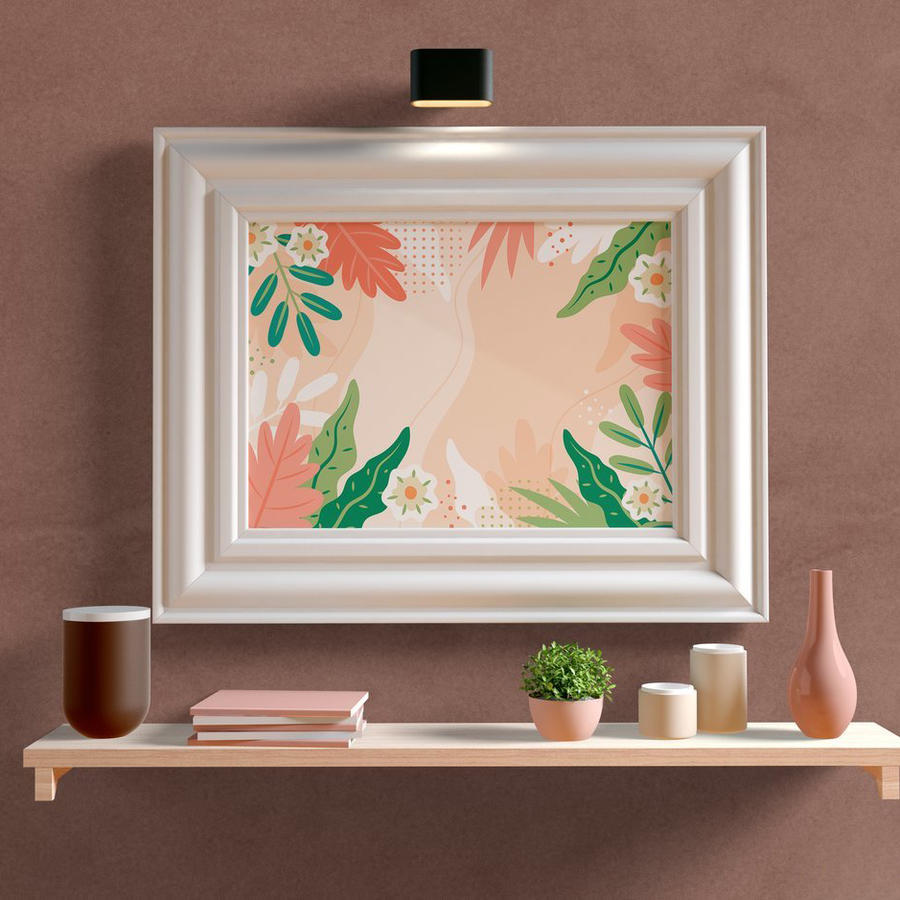 室内相框架装饰画框悬挂纸张样机 (4)