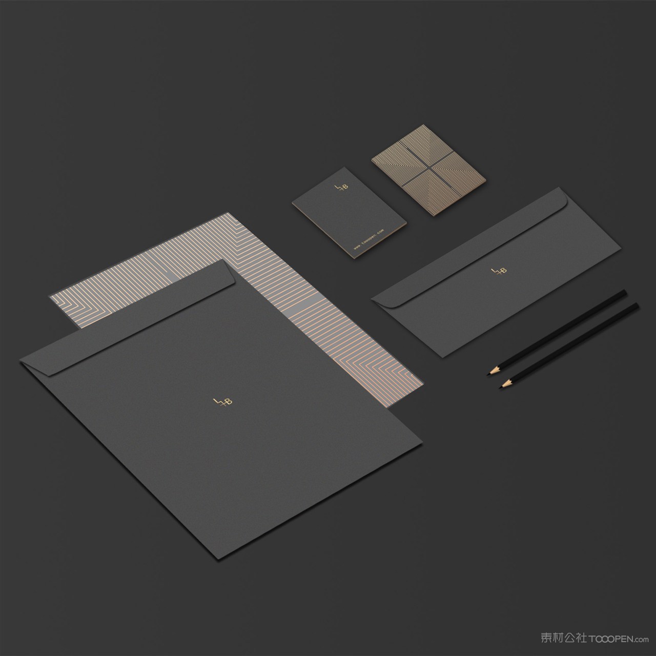 黑色轻奢化妆品护肤品企业vi贴图样机