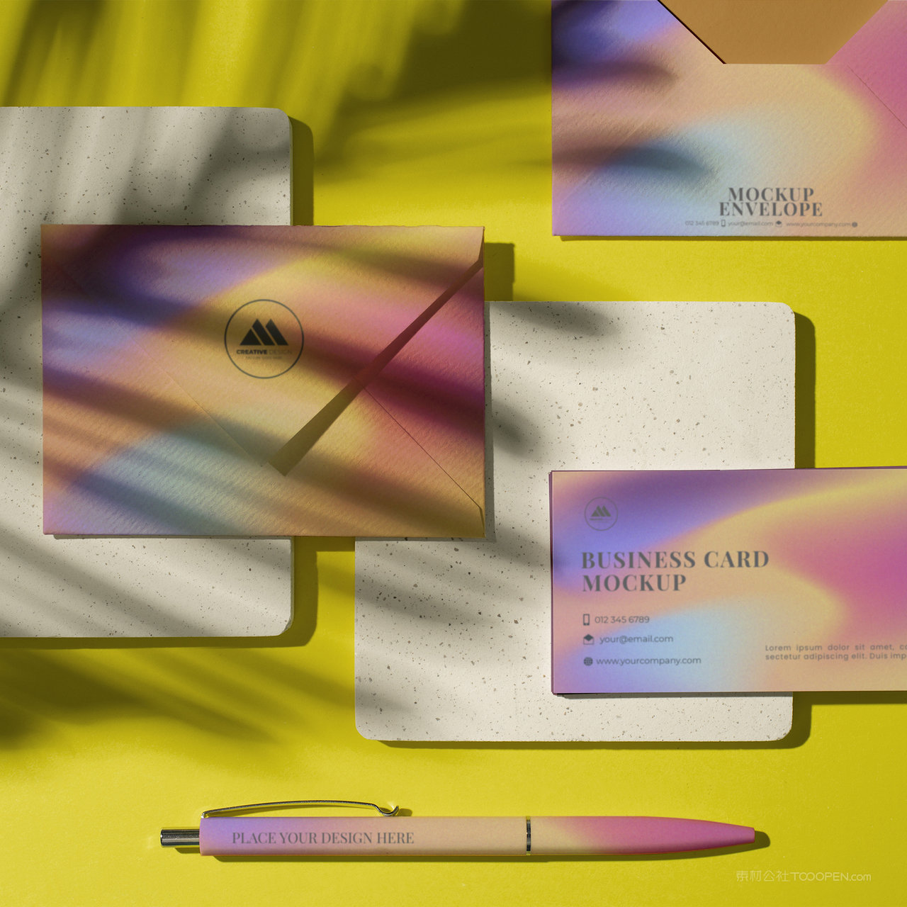 绚丽多彩的时尚vi贴图样机