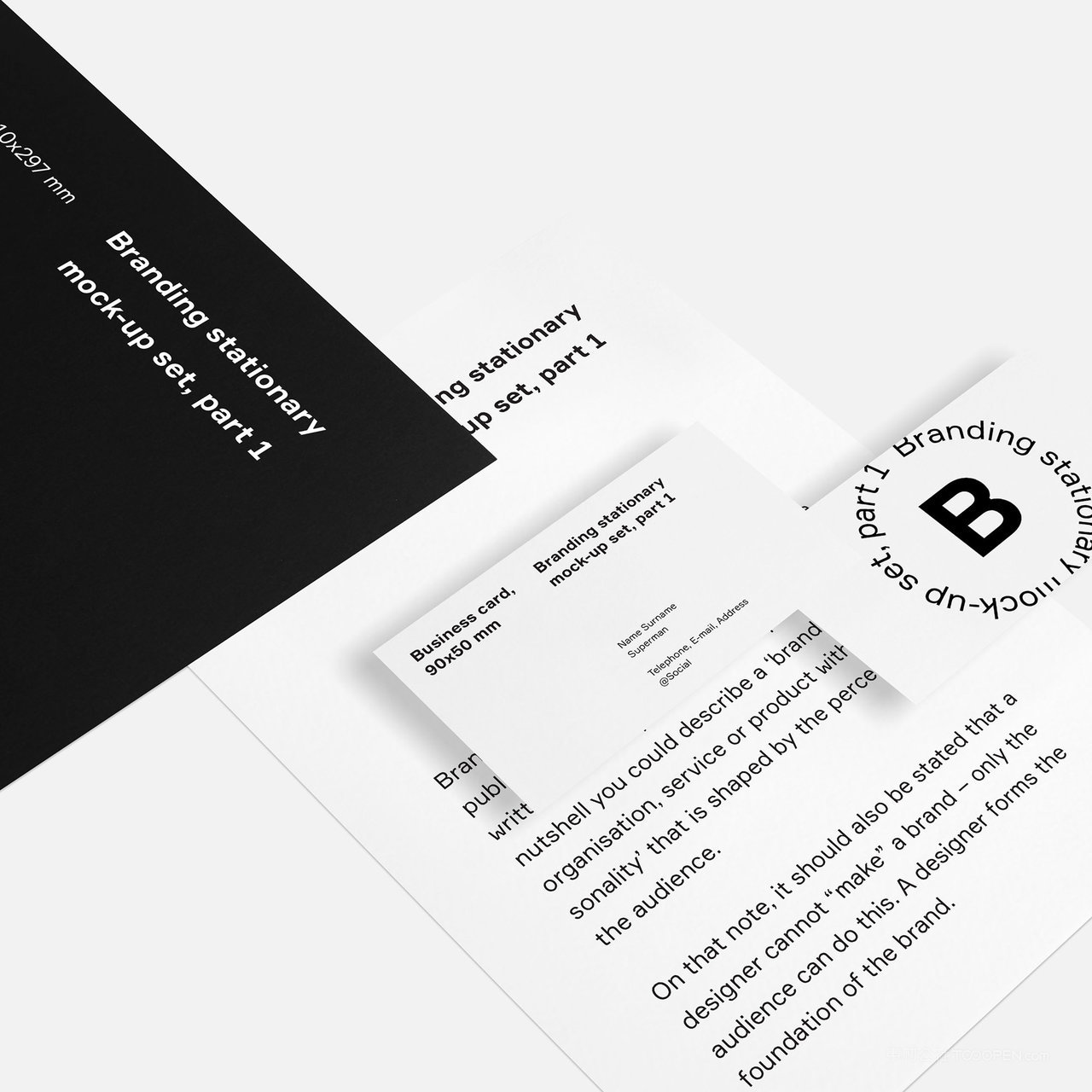 极简企业vi名片文档贴图样机