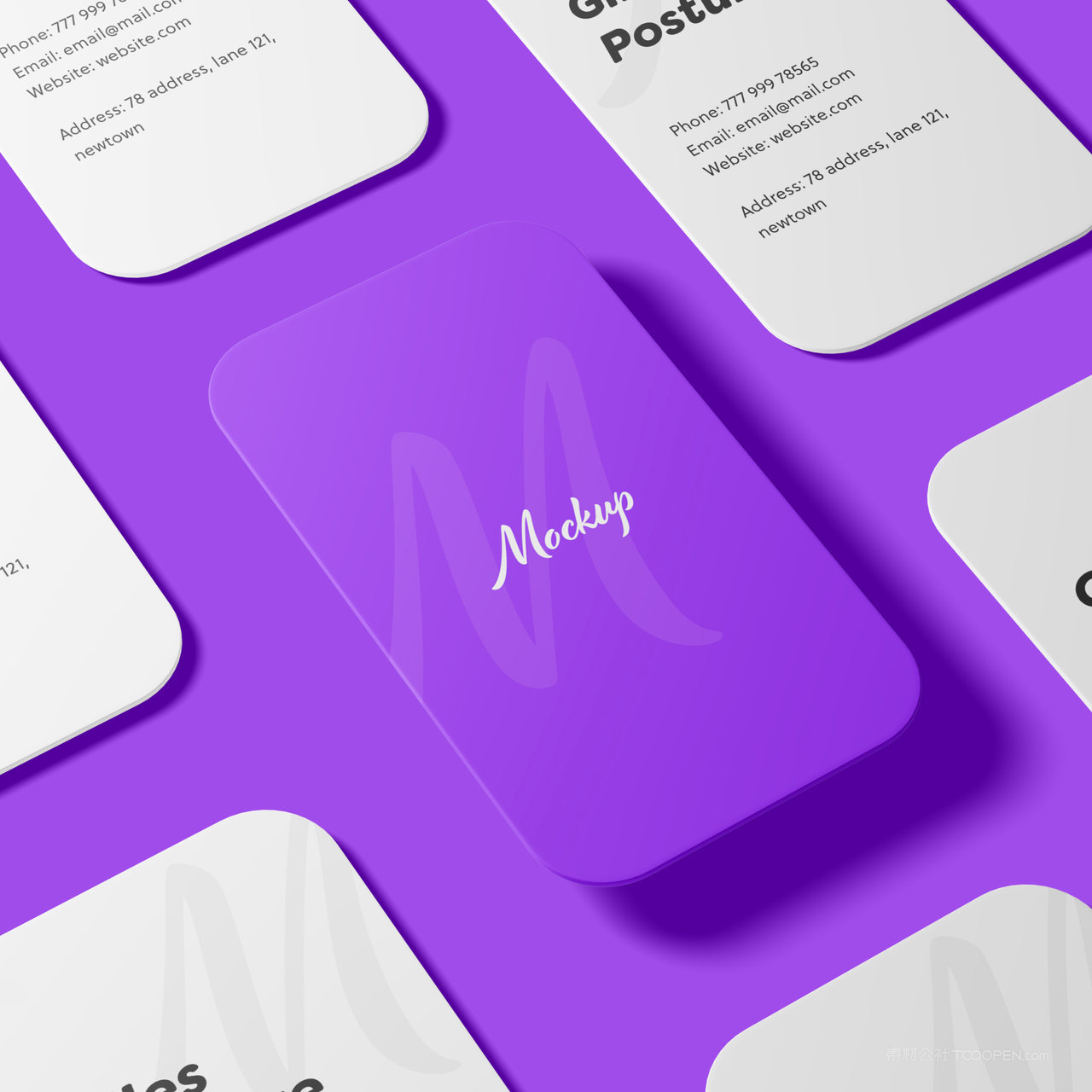 个性商务名片个人名片正反面贴图样机