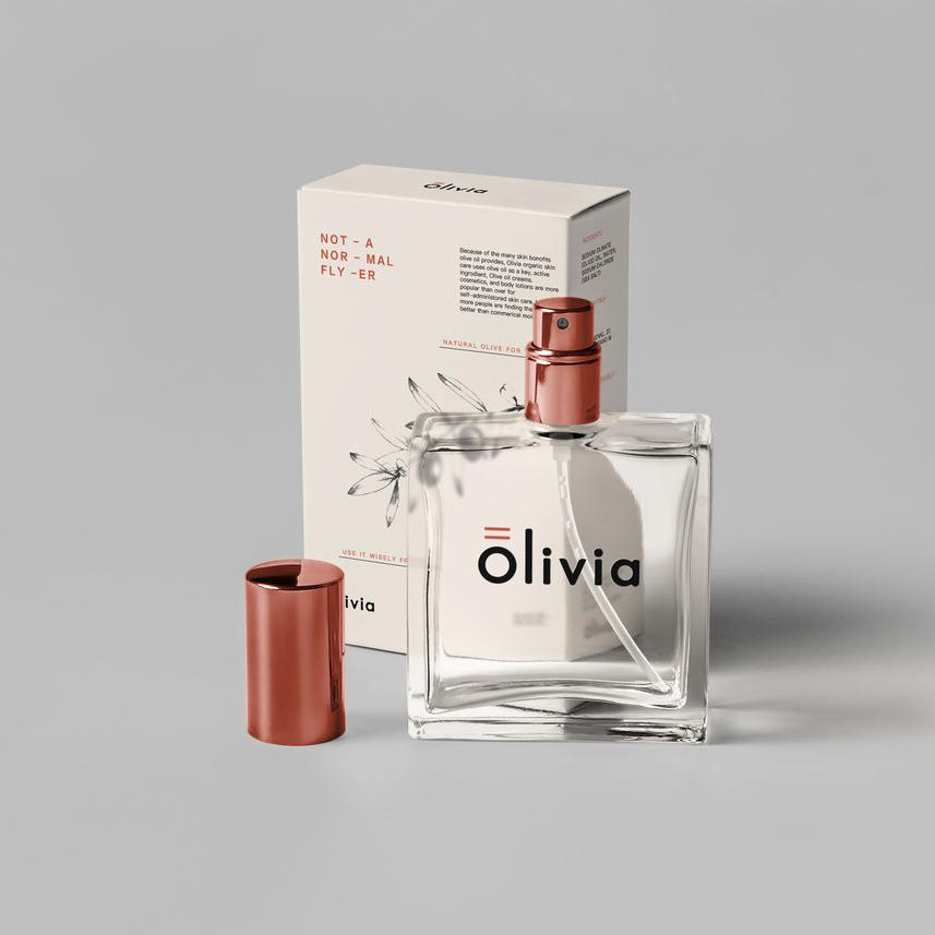 玻璃瓶香水透明玻璃瓶精致包装样机 (2)