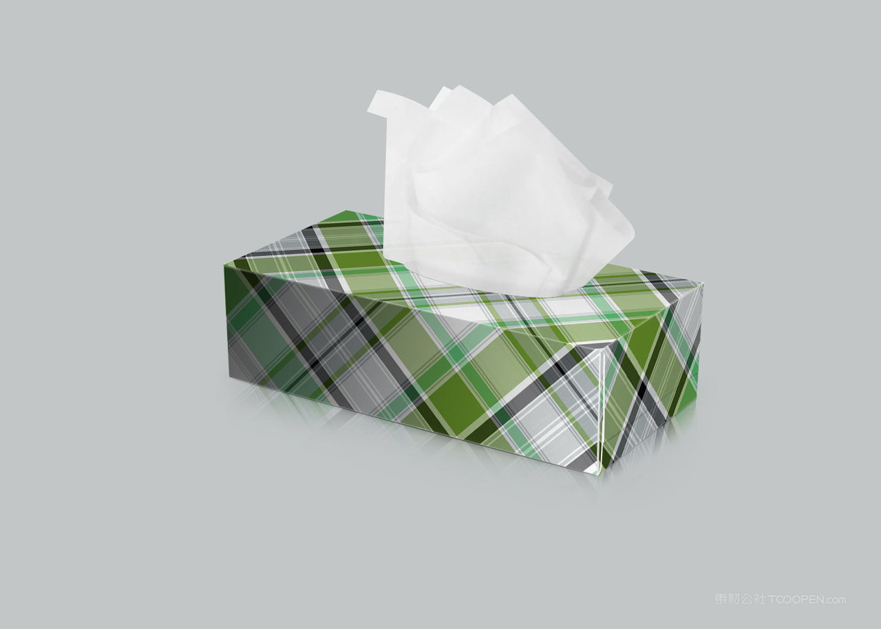 绿色条纹几何餐巾纸纸盒样机 (11)