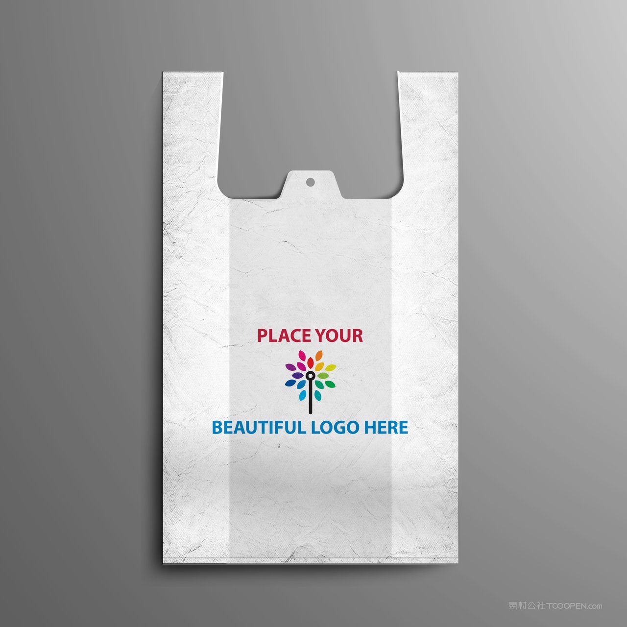 白色购物袋塑料袋样机 (8)