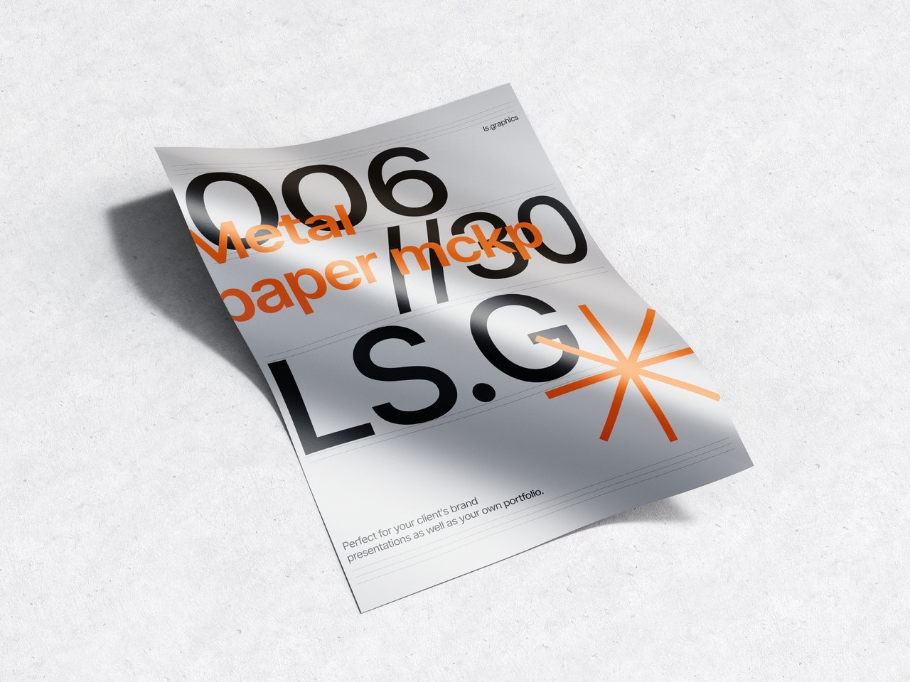 金属质感扭曲单页海报展示样机 (5)