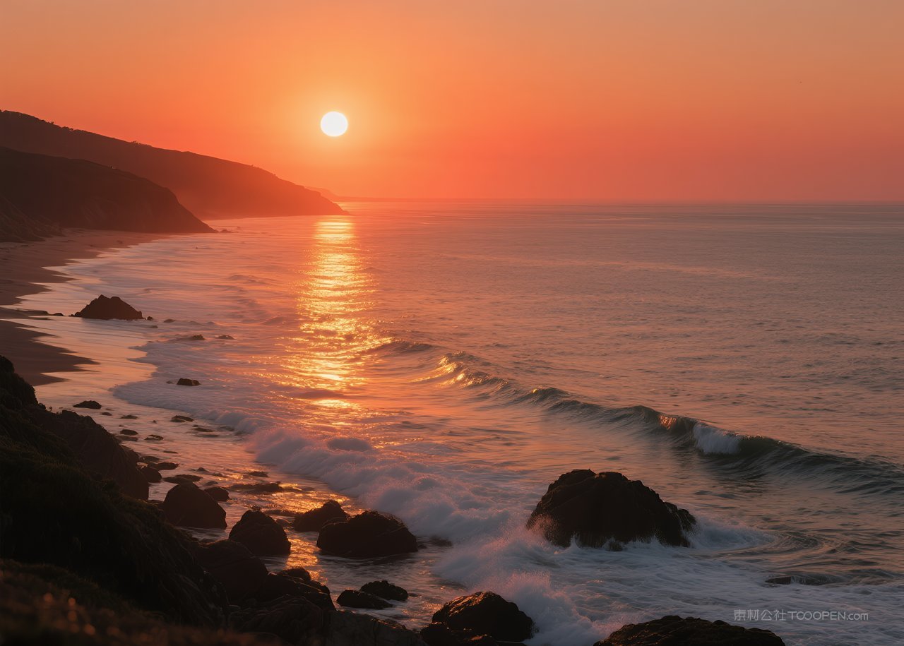 风景自然落日唯美云层日落云彩天空