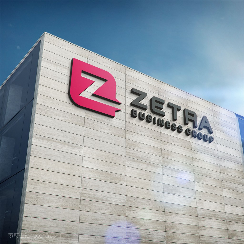 企业公司门头立体标志样机模板