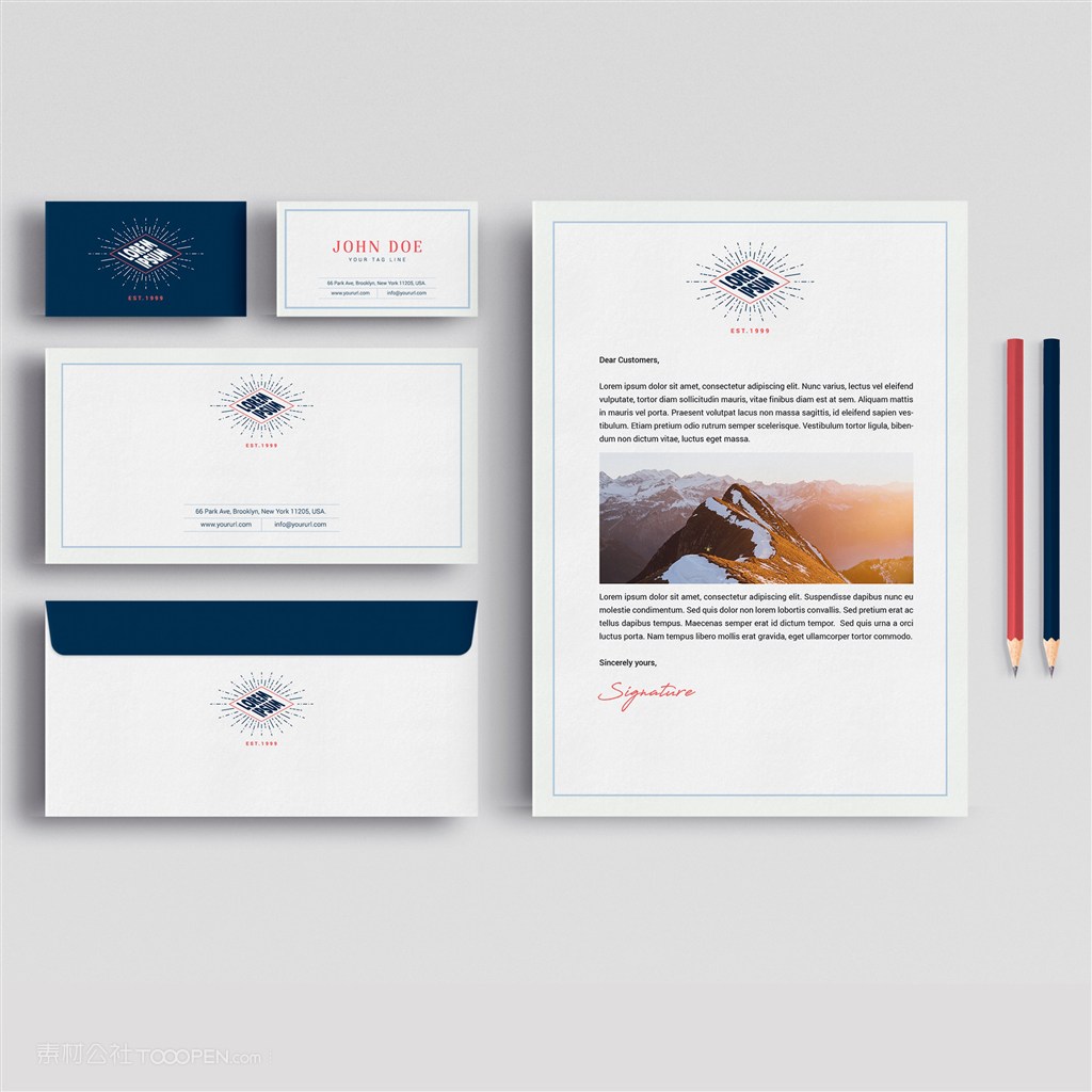 精致商务文具vi样机模板