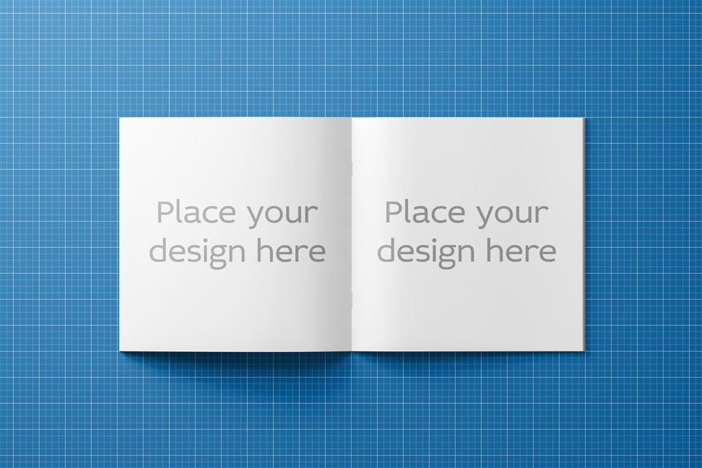 薄方形画册宣传册内页展示样机