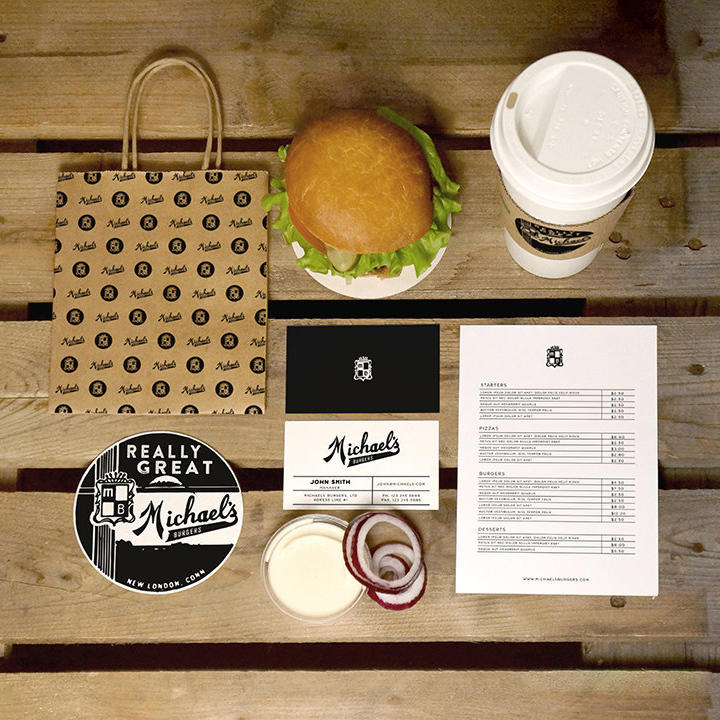 汉堡套餐奶茶咖啡外卖名片样机