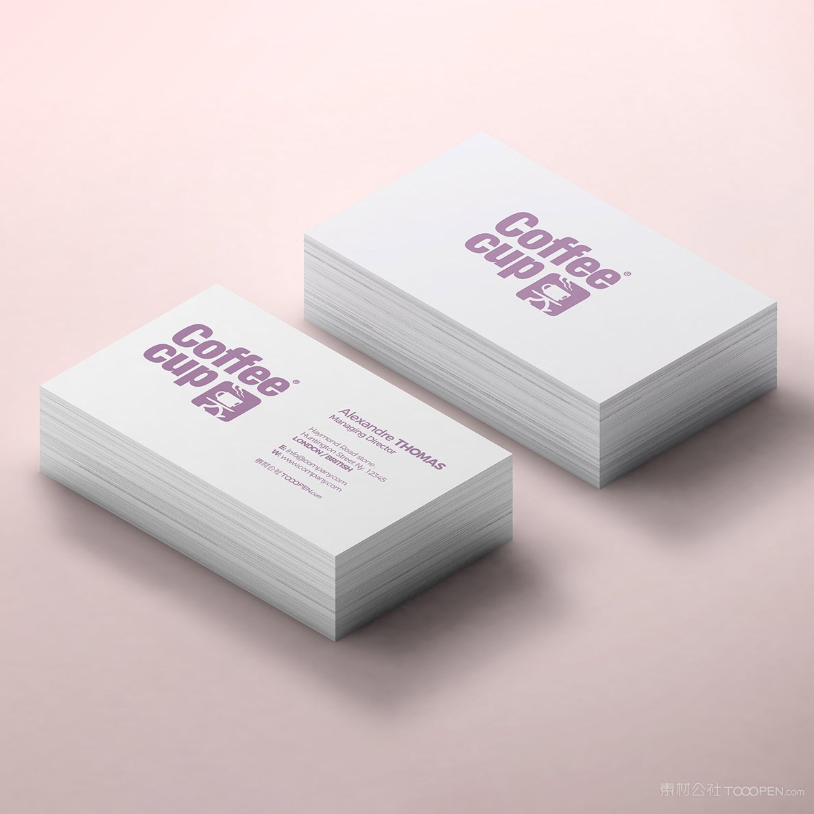 两叠时尚名片样机