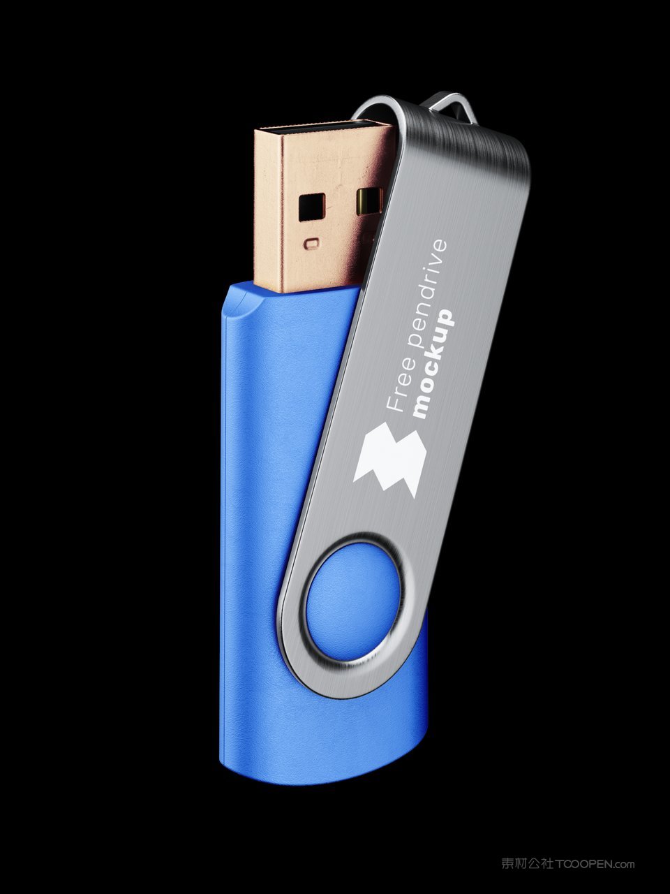 蓝色u盘硬件usb存储设备企业vi形象样机 (1)