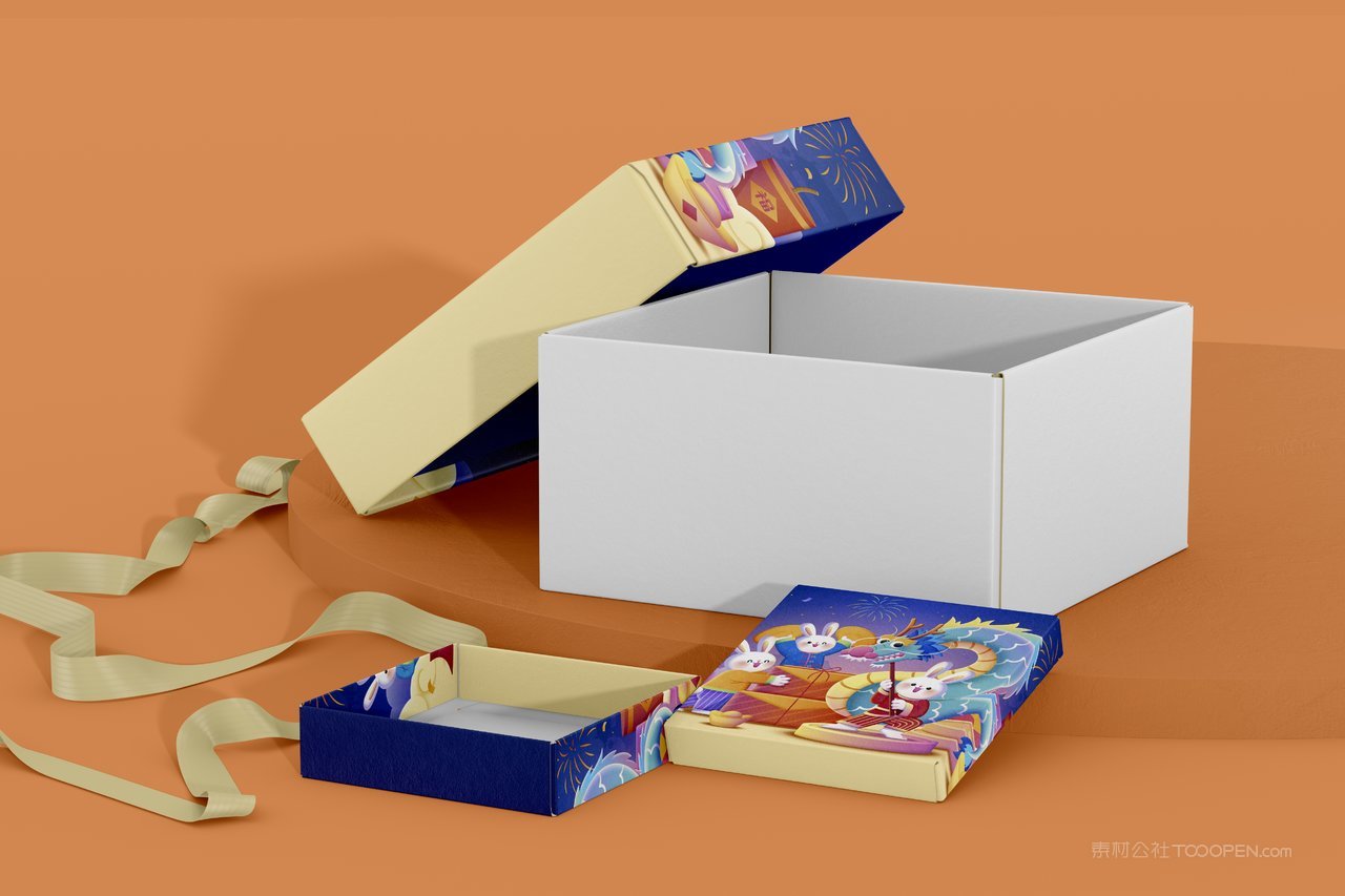 2023兔年新年礼盒礼物包装品牌样机 (4)