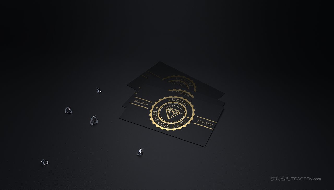高档商务黑名片贴图简约背景样机 (1)