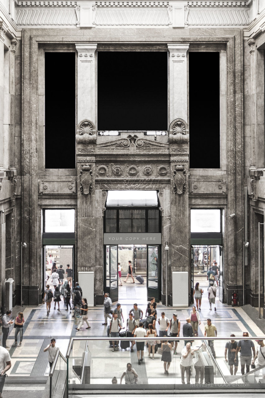 城市地铁电梯广告户外投放横图户外广告牌样机 (1)