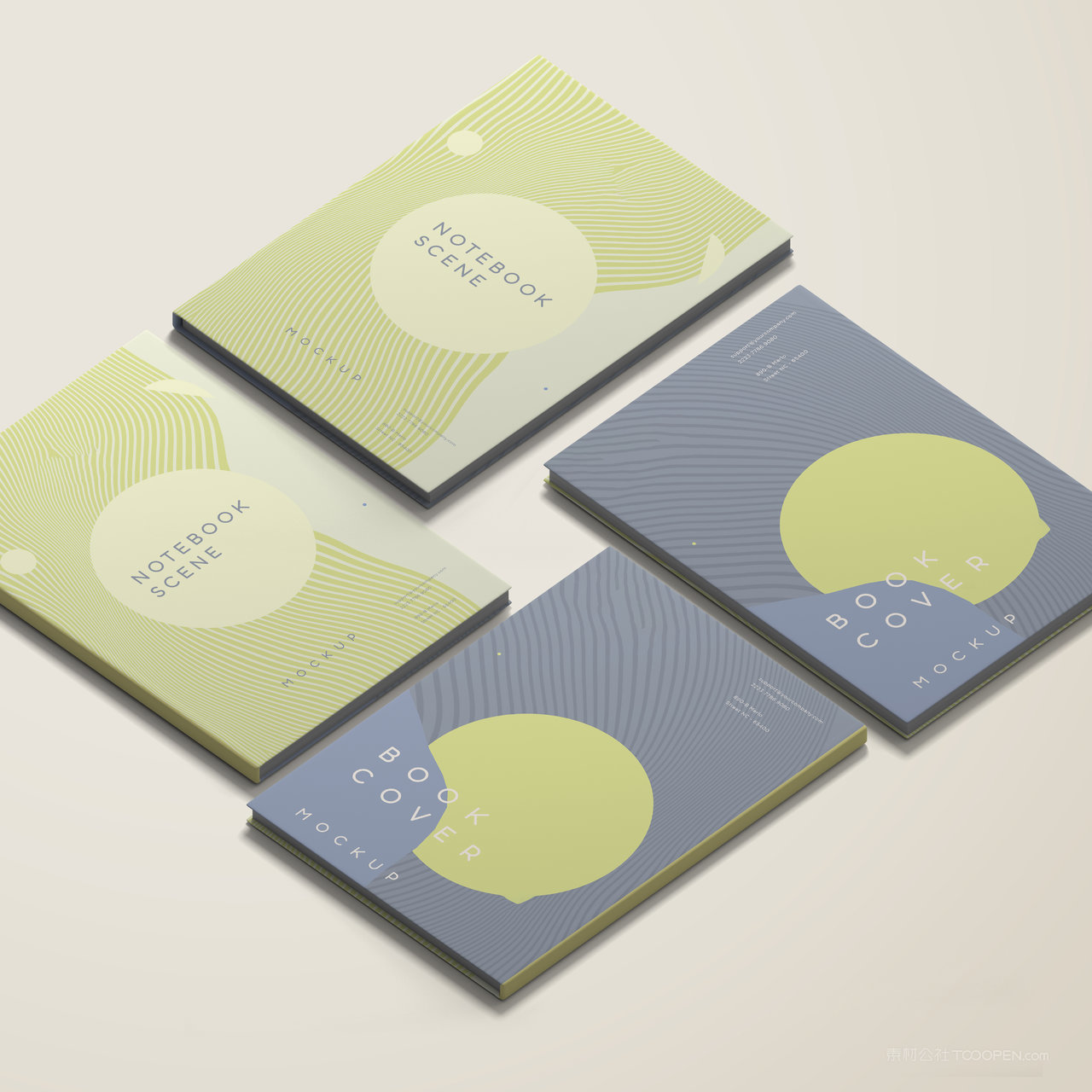 本子产品画册书籍封面封底贴图样机