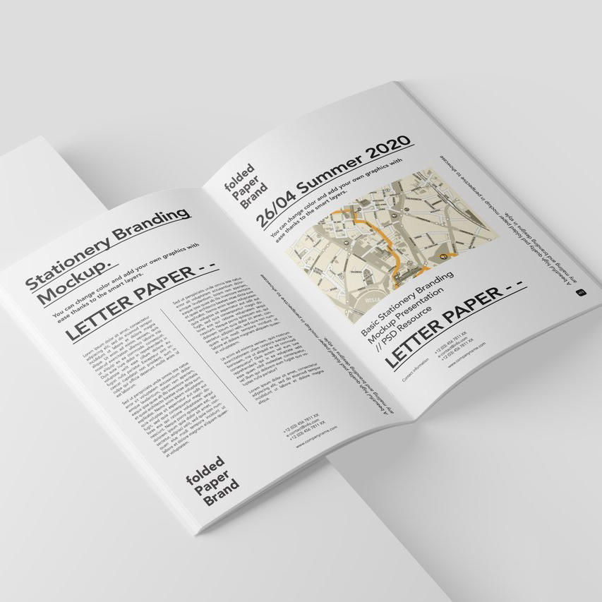 翻开的杂志企业形象画册样机 (1)