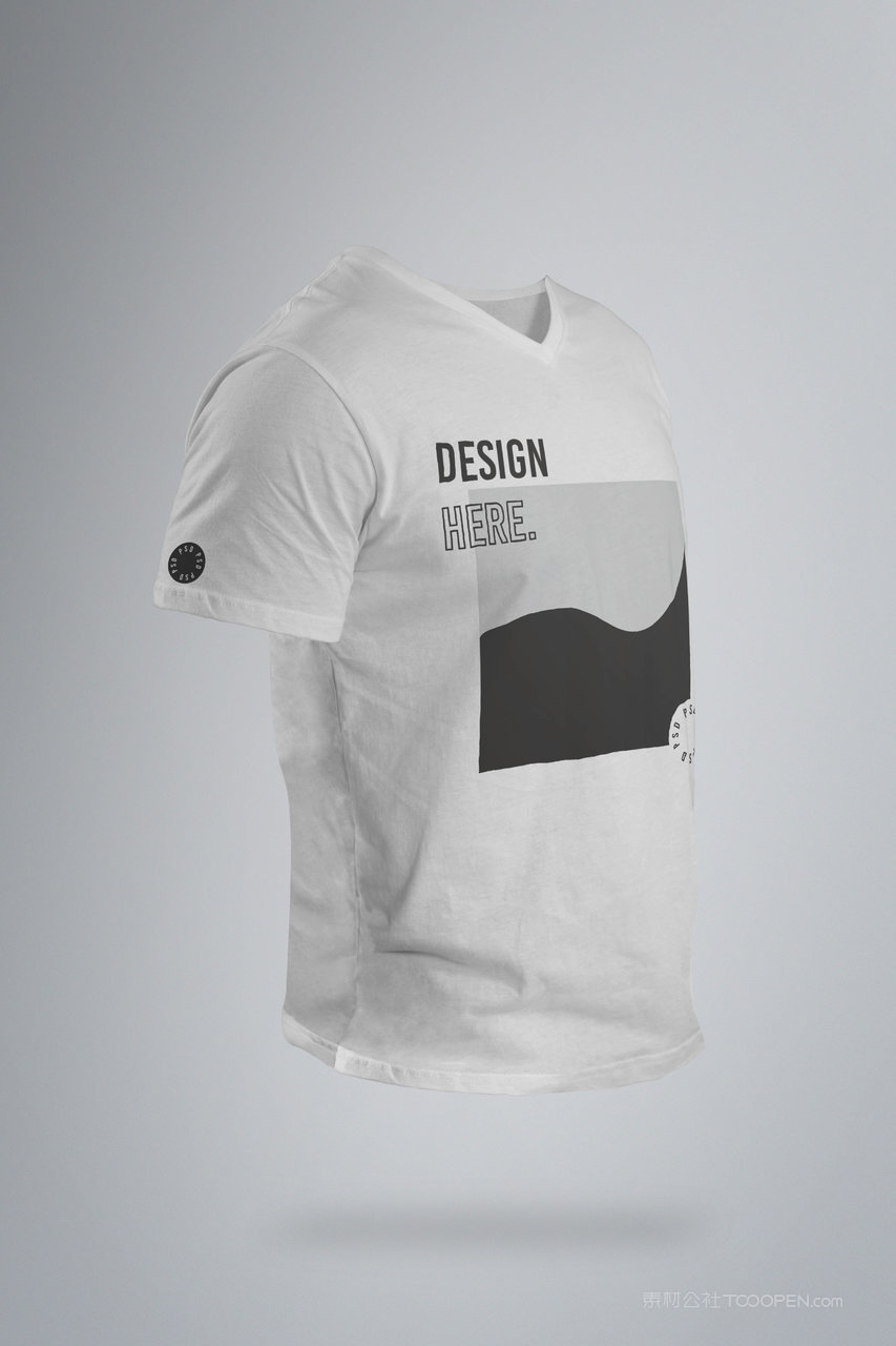 男士v领t恤样机