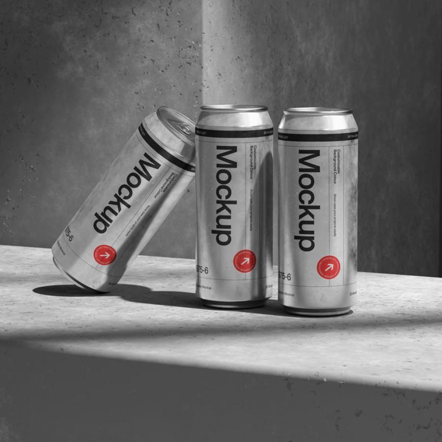 啤酒罐场景样机