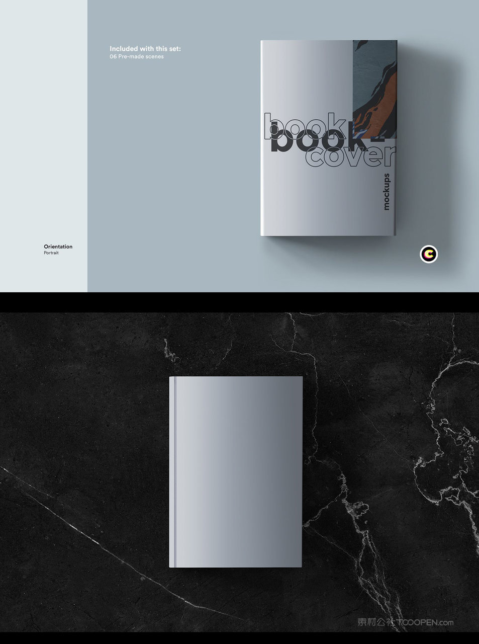 翻开的多页书本照片场景样机 (2)