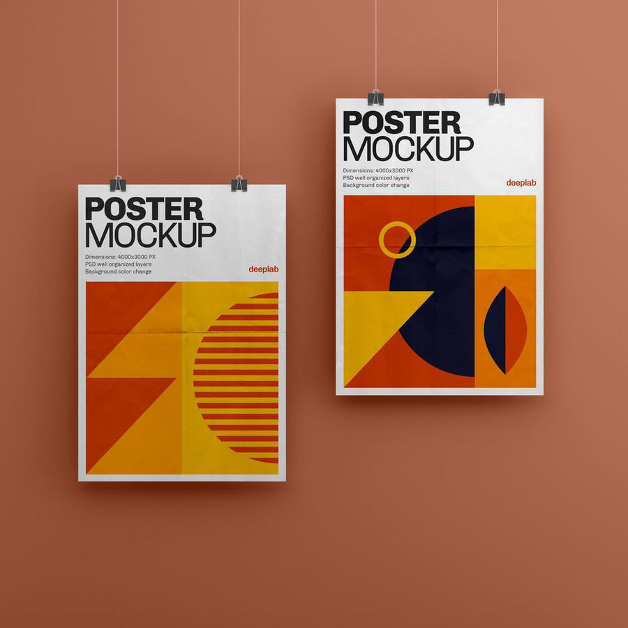 作品海报吊挂展示场景vi样机 (5)