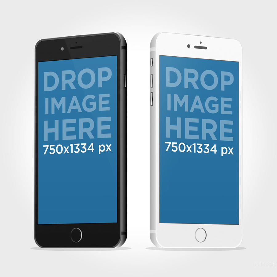 黑白iPhone6手机海报UI展示样机模型