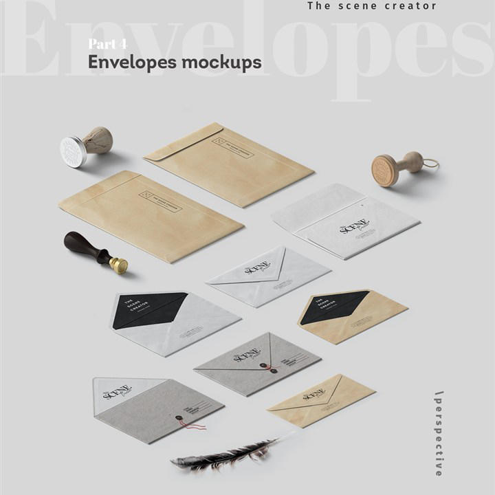 精致信封火漆印章样机