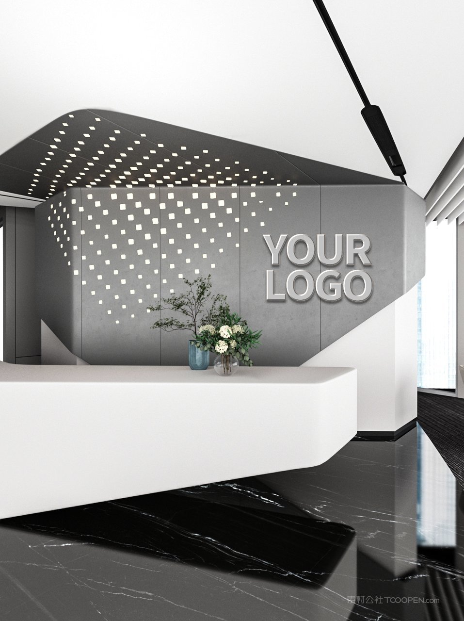 企业前台vi形象墙logo标志样机前台样机 (7)