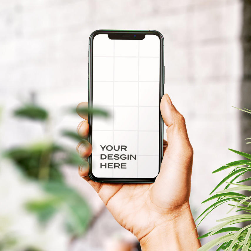 手拿手机样机贴图素材