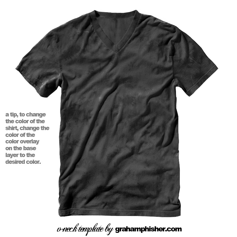 V领短袖T恤样机