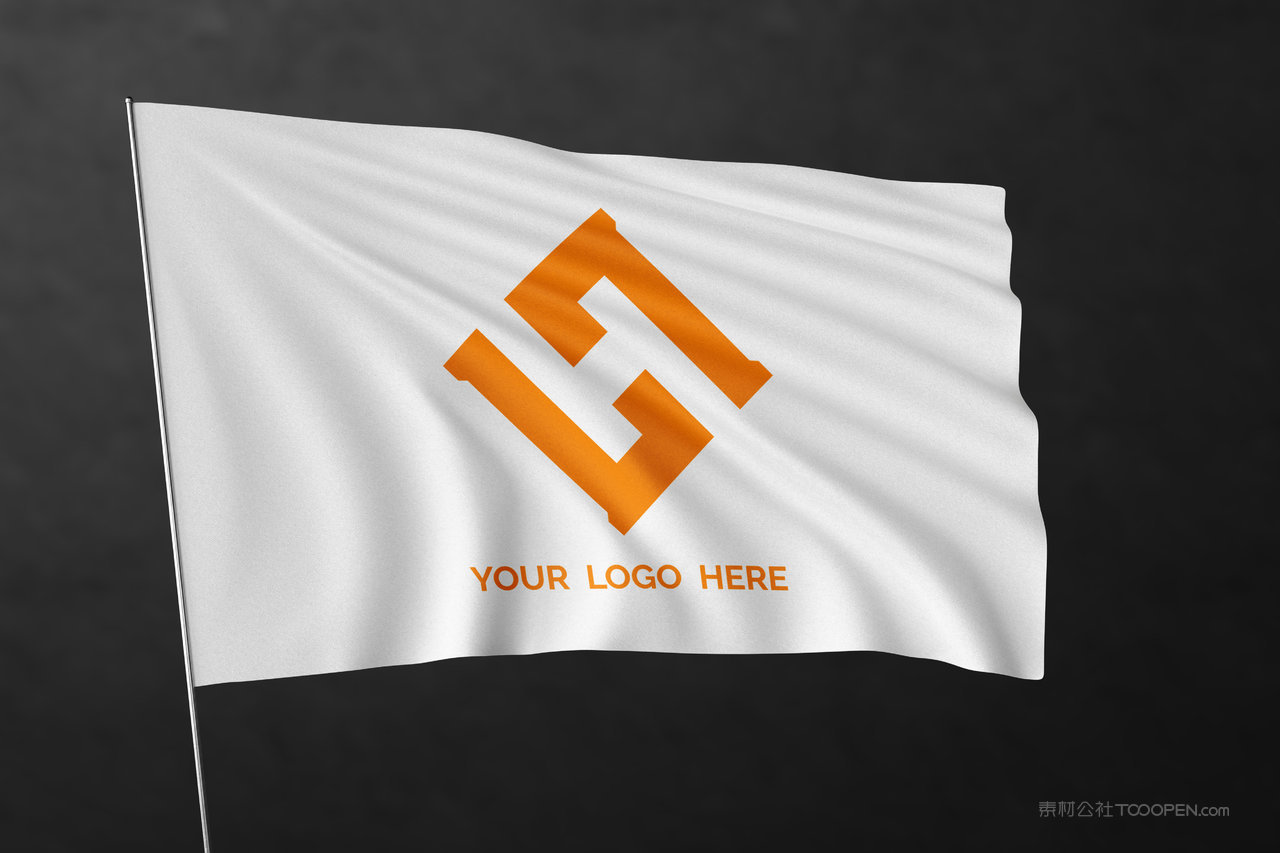 企业旗帜样机企业logo样机