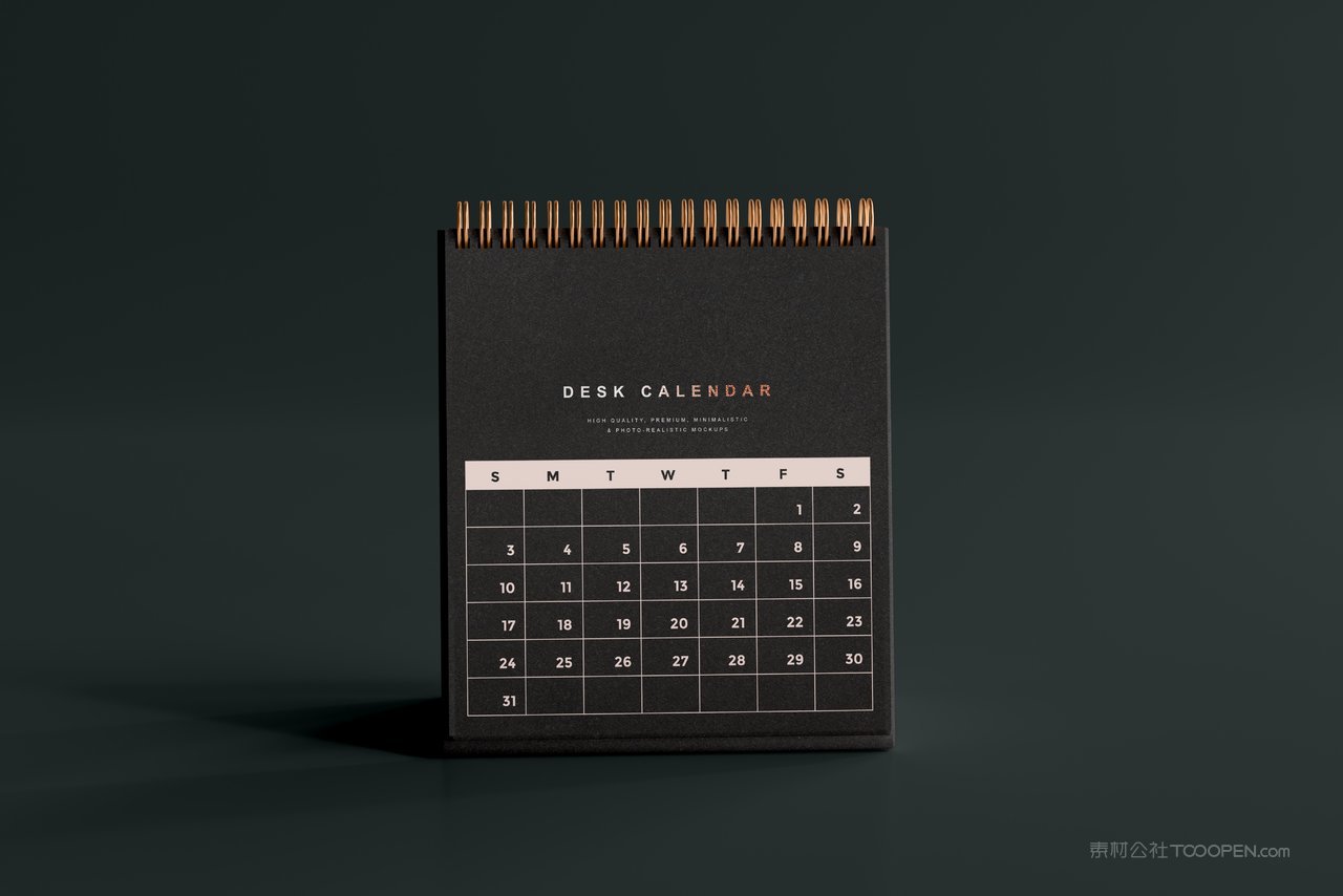 商务黑色台历日历样机 (3)