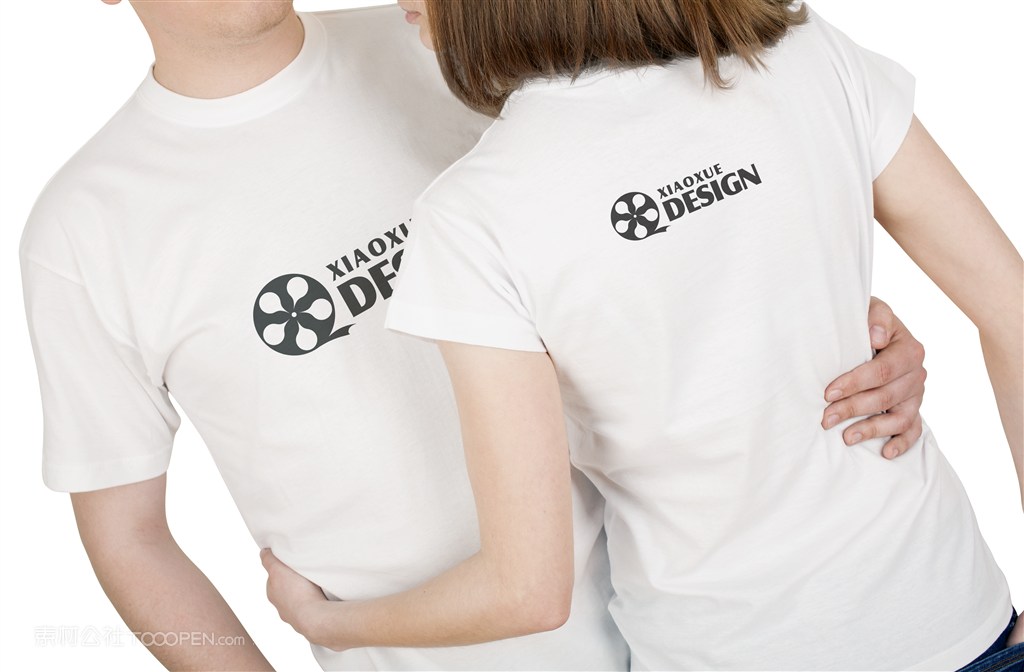 男士工作广告短袖T恤女士文化衫贴图样机设计模板效果VI素材PSD分层