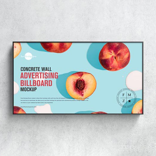 墙上广告牌样机模型