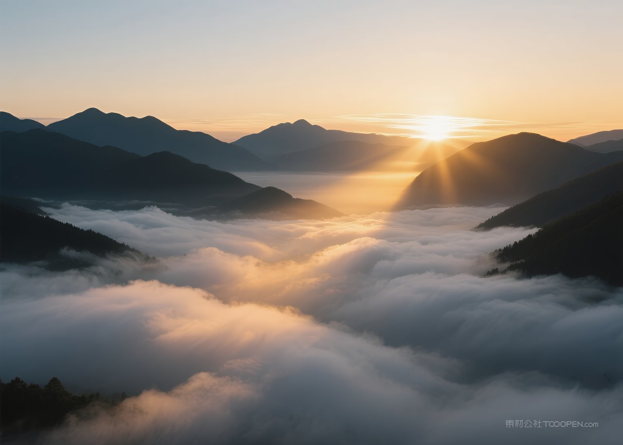 风景云彩天空云层唯美日落自然落日