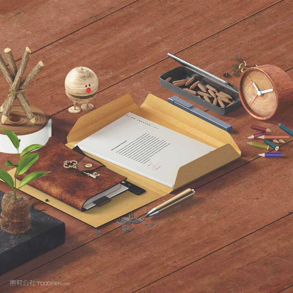 文艺复古桌面办公用品样机