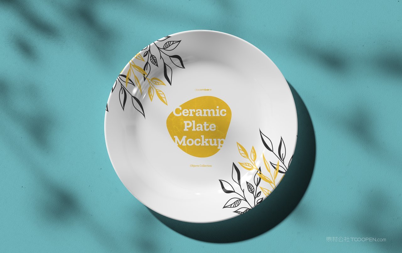 餐饮文创产品陶瓷餐具盘子vi展示样机 (4)