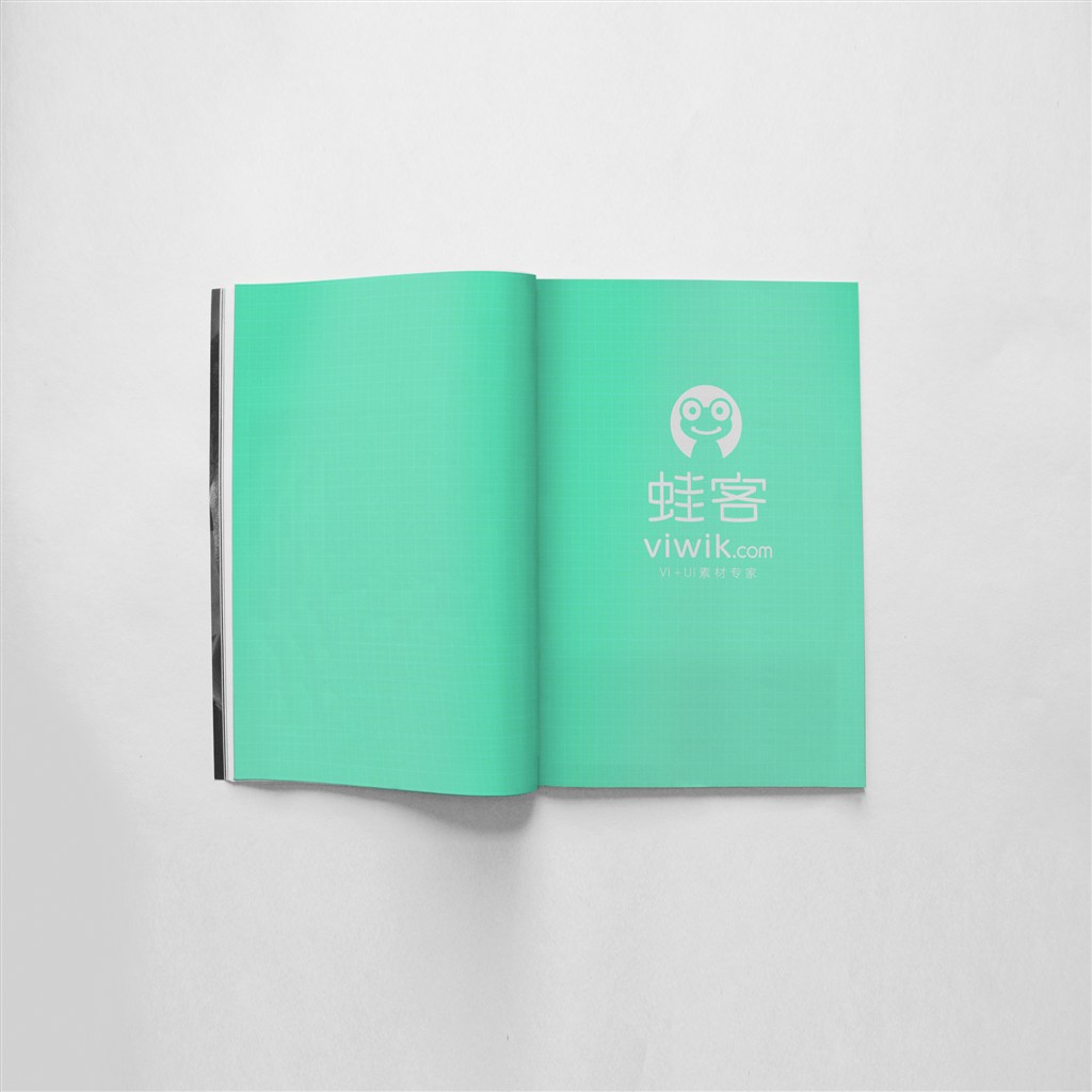 翻开的画册模板样机