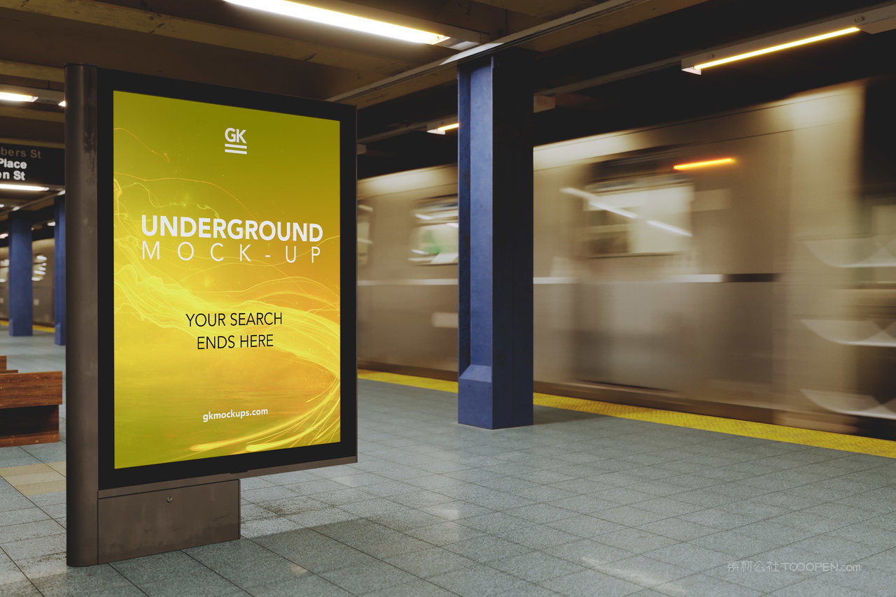 城市地铁站灯箱广告样机