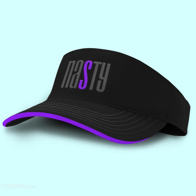 黑紫球帽贴图素材样机