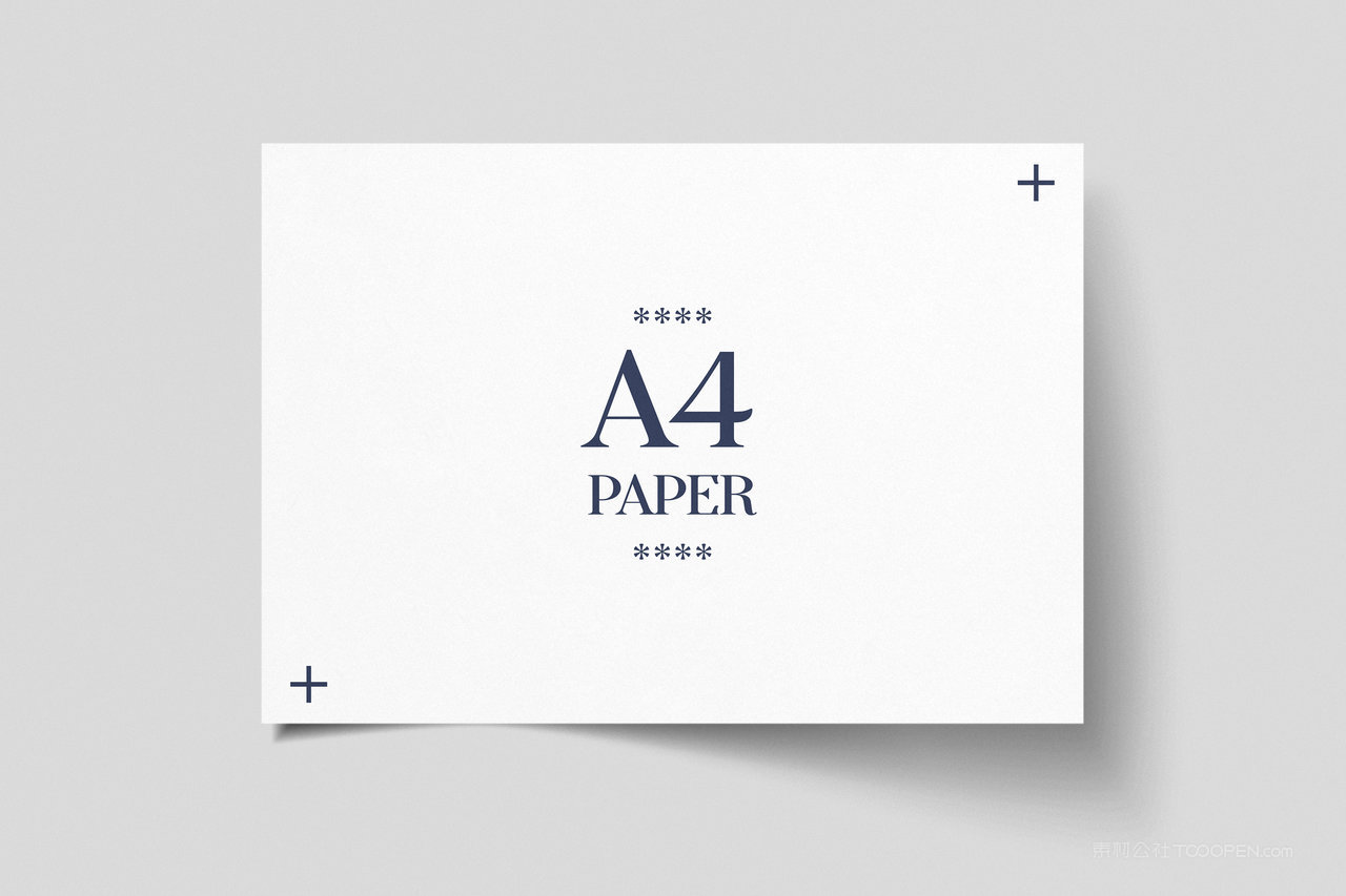 简约风格VI应用品牌横版A4单页贴图样机