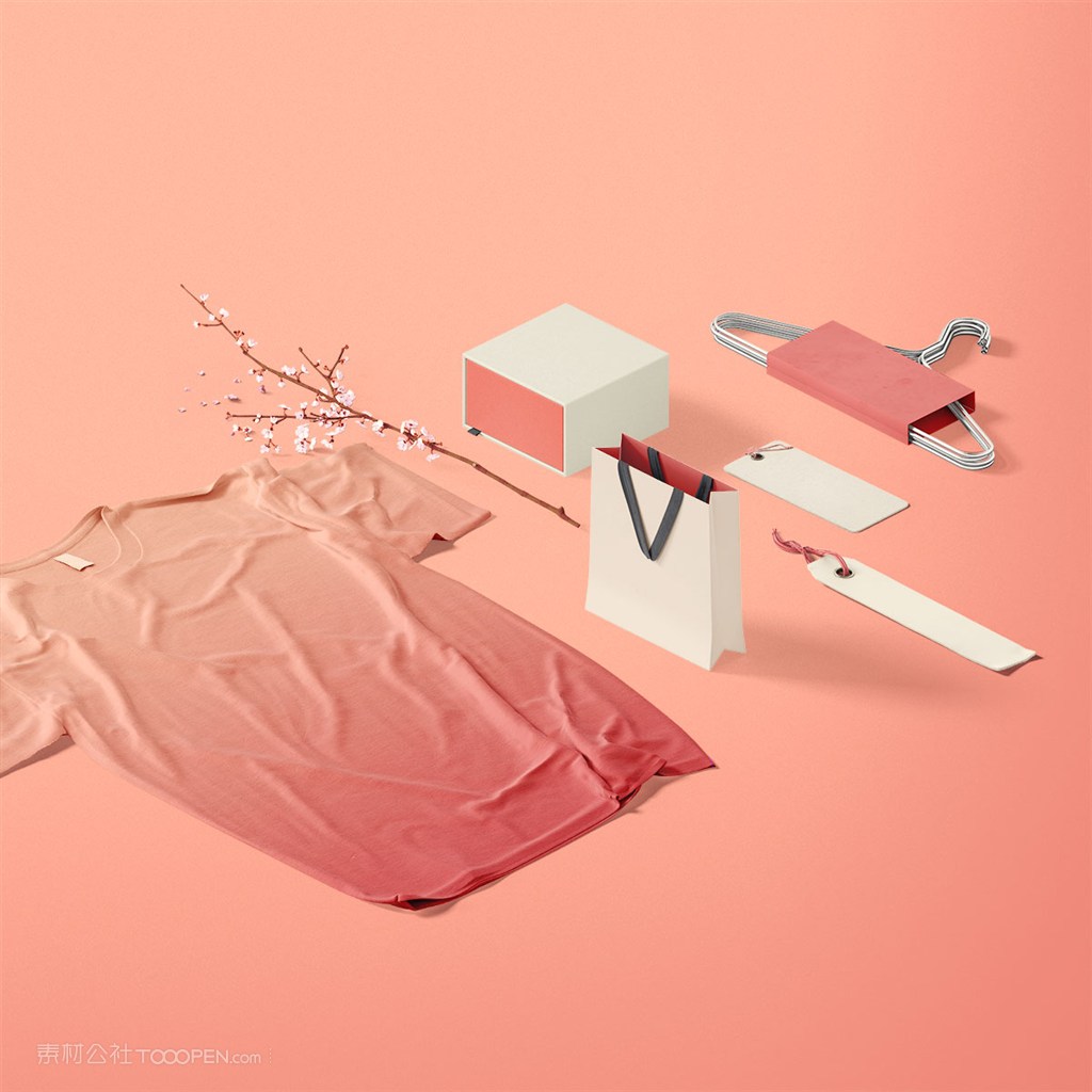 精美红色系办公用品vi样机模板