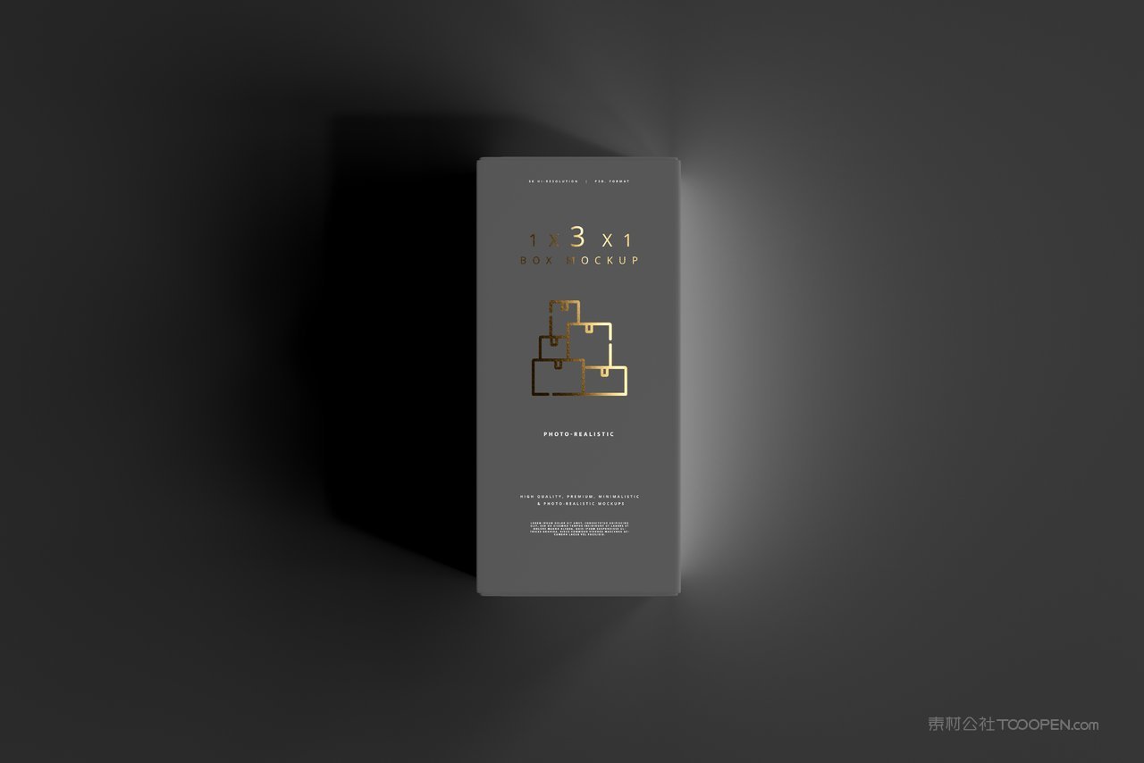 商务灰长方形产品包装纸盒样机 (6)