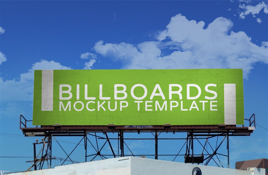 高速公路户外大型T牌广告牌样机图片场景下载